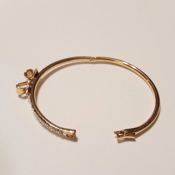 Kate Spade New York Gold Tone Love Notes Pave Crystal Bangle Bracelet - Picture 4 of 6